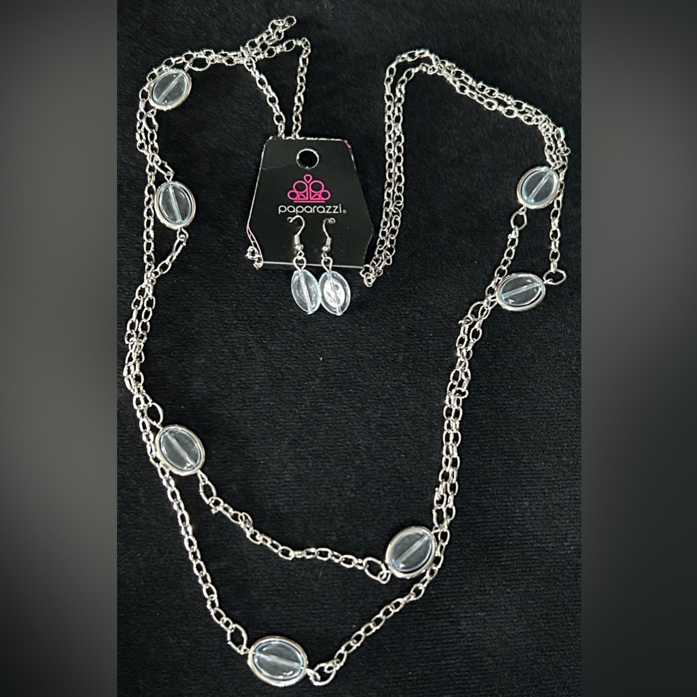 Paparazzi Silver Necklace with Clear Accents